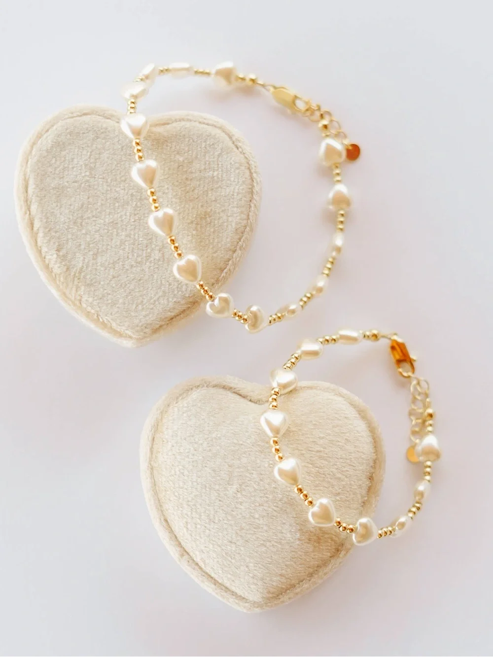Cherished Moments Girls 14K Gold-Plated Heart Pearl Bracelet : Medium1-5 years